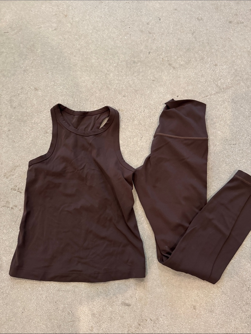lululemon athletica Brown Tank Top & Leggings Set
